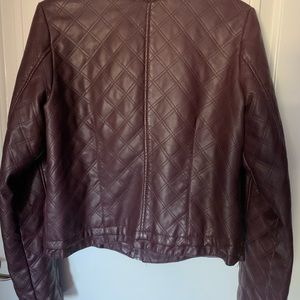 Faux leather burgundy jacket